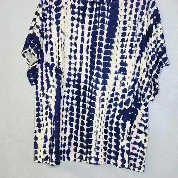 Shein Curve blue and white tie die short sleeve long top size 4XL - Picture 6 of 9